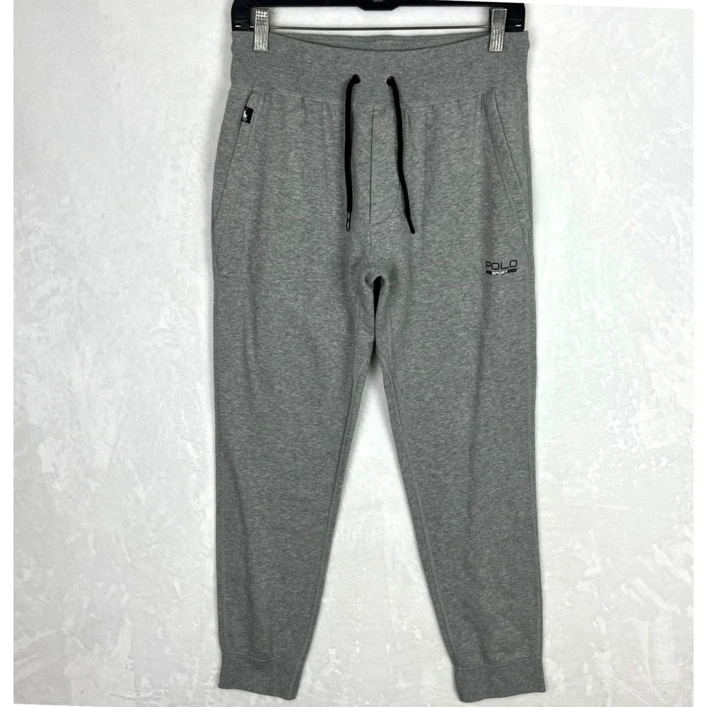 Polo Ralph Lauren Joggers Sweatpants Mens Small Gray Sport Fleece Pockets‎